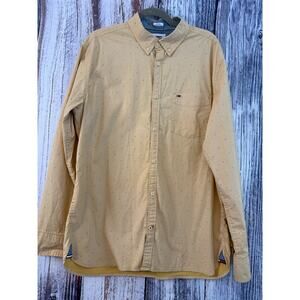 Tommy Hilfiger Yellow Patterned  Slim Fit Long-Sleeve Button-Down Shirt Size XL